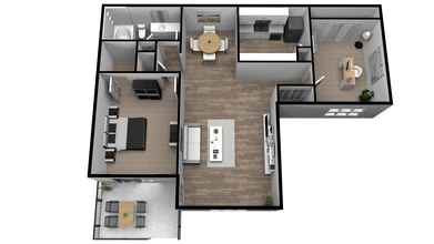 2 Beds • 1 Bath 272 floor plan